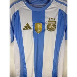 Adidas Argentina 3-Star Home Soccer Jersey Size Small FIFA World Champions Messi
